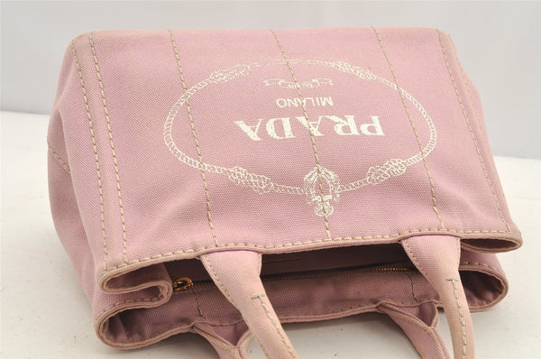 Authentic PRADA Canapa SS Canvas 2Way Shoulder Cross Body Hand Bag Pink 4598I