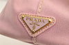 Authentic PRADA Canapa SS Canvas 2Way Shoulder Cross Body Hand Bag Pink 4598I