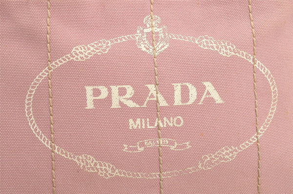 Authentic PRADA Canapa SS Canvas 2Way Shoulder Cross Body Hand Bag Pink 4598I