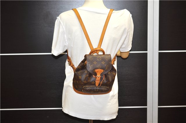 Authentic Louis Vuitton Monogram Montsouris PM Backpack M51137 LV 4600F