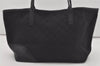 Authentic GUCCI New Britt Shoulder Tote Bag GG Canvas Leather 169946 Black 4601I