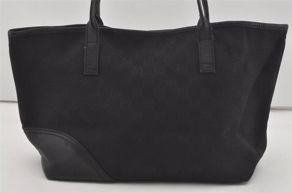Authentic GUCCI New Britt Shoulder Tote Bag GG Canvas Leather 169946 Black 4601I