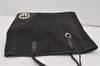 Authentic GUCCI New Britt Shoulder Tote Bag GG Canvas Leather 169946 Black 4601I