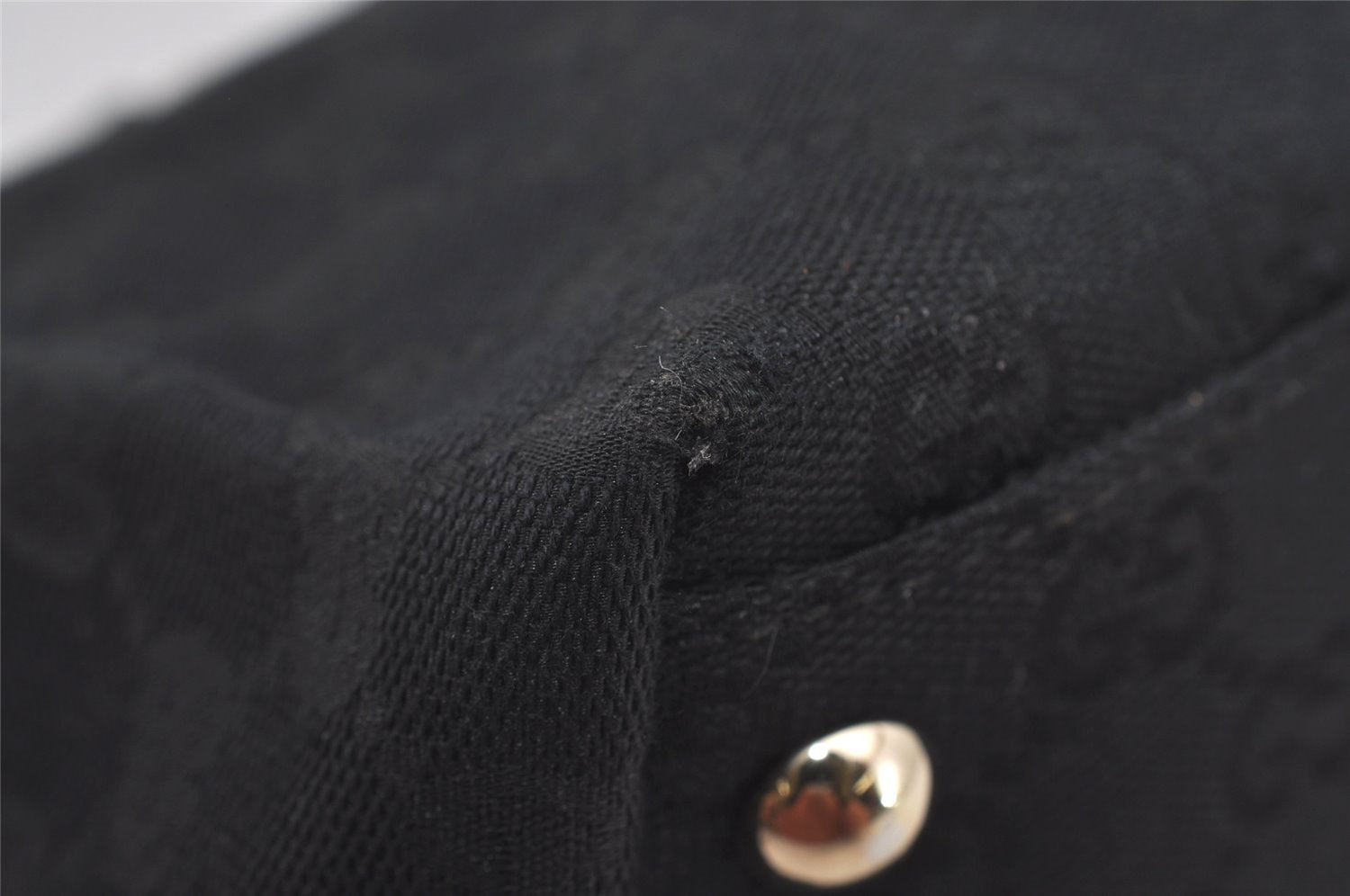 Authentic GUCCI New Britt Shoulder Tote Bag GG Canvas Leather 169946 Black 4601I