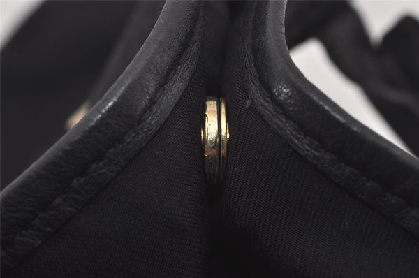 Authentic GUCCI New Britt Shoulder Tote Bag GG Canvas Leather 169946 Black 4601I