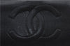 Authentic CHANEL Caviar Skin CoCo Mark Long Wallet Purse Black 4604C