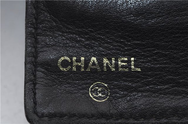 Authentic CHANEL Caviar Skin CoCo Mark Long Wallet Purse Black 4604C