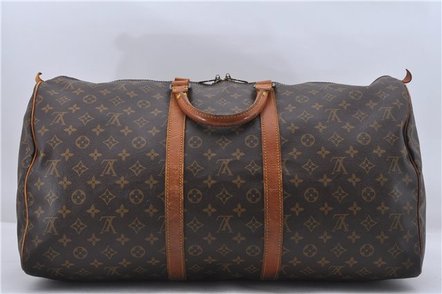 Authentic Louis Vuitton Monogram Keepall 55 Travel Boston Bag M41424 LV 4604D