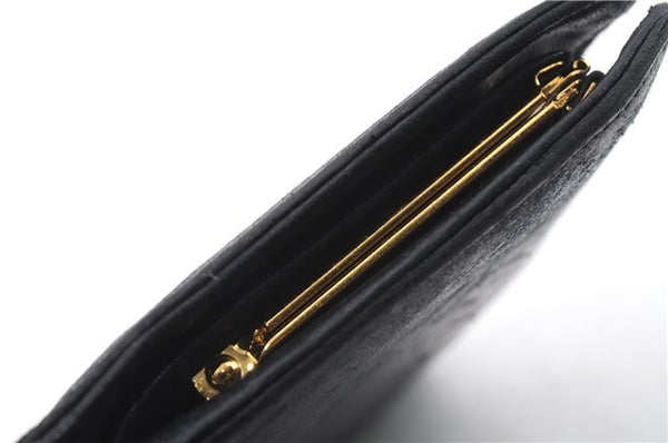 Authentic CHANEL Calf Skin CoCo Mark Long Bifold Wallet Purse Black 4605C