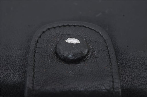 Authentic CHANEL Calf Skin CoCo Mark Long Bifold Wallet Purse Black 4605C