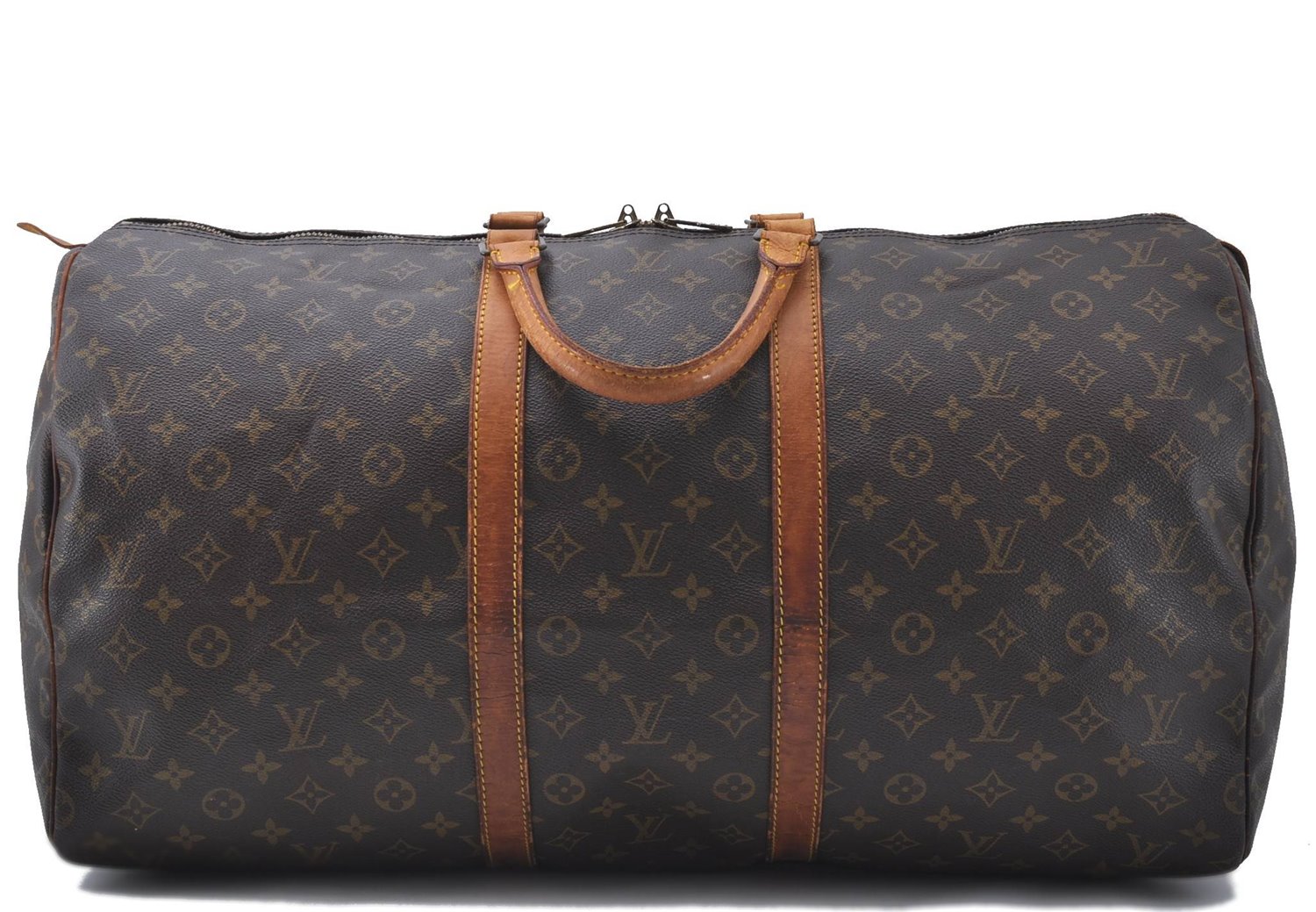 Authentic Louis Vuitton Monogram Keepall 55 Boston Bag M41424 LV 4605D