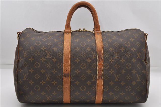 Auth Louis Vuitton Monogram Keepall Bandouliere 45 Boston Bag M41418 LV 4607D