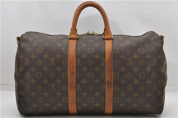 Auth Louis Vuitton Monogram Keepall Bandouliere 45 Boston Bag M41418 LV 4607D
