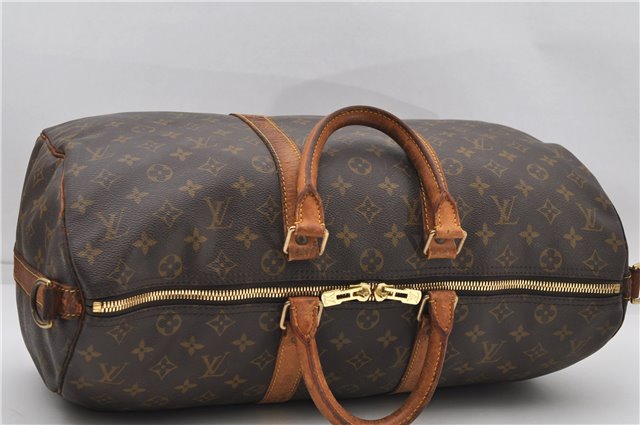 Auth Louis Vuitton Monogram Keepall Bandouliere 45 Boston Bag M41418 LV 4607D