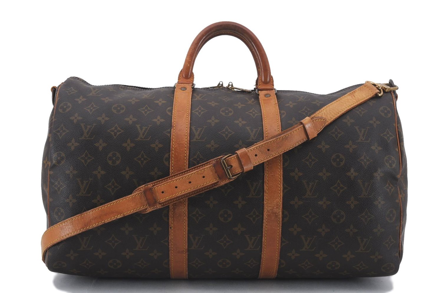 Auth Louis Vuitton Monogram Keepall Bandouliere 50 Boston Bag M41416 LV 4608D