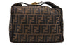 Authentic FENDI Vintage Zucca Hand Bag Purse Canvas Leather Brown 4608I