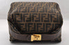 Authentic FENDI Vintage Zucca Hand Bag Purse Canvas Leather Brown 4608I