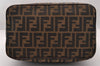 Authentic FENDI Vintage Zucca Hand Bag Purse Canvas Leather Brown 4608I