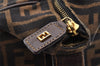 Authentic FENDI Vintage Zucca Hand Bag Purse Canvas Leather Brown 4608I