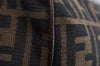 Authentic FENDI Vintage Zucca Hand Bag Purse Canvas Leather Brown 4608I