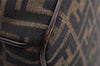 Authentic FENDI Vintage Zucca Hand Bag Purse Canvas Leather Brown 4608I