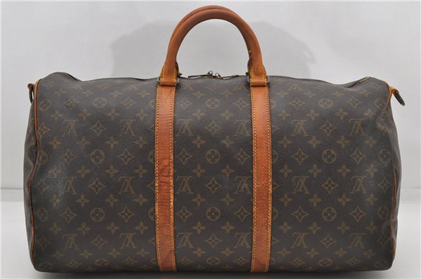 Auth Louis Vuitton Monogram Keepall Bandouliere 50 Boston Bag M41416 LV 4609D