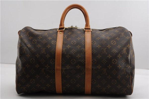 Authentic Louis Vuitton Monogram Keepall 45 Travel Boston Bag M41428 LV 4609F