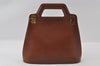 Authentic Salvatore Ferragamo Gancini Leather 2Way Shoulder Hand Bag Brown 4609I