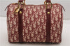 Authentic Christian Dior Trotter Hand Boston Bag PVC Enamel Bordeaux 4610F