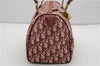 Authentic Christian Dior Trotter Hand Boston Bag PVC Enamel Bordeaux 4610F