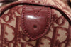 Authentic Christian Dior Trotter Hand Boston Bag PVC Enamel Bordeaux 4610F