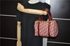 Authentic Christian Dior Trotter Hand Boston Bag PVC Enamel Bordeaux 4610F