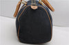 Authentic Christian Dior Boston Hand Bag Denim Canvas Leather Navy Blue CD 4611F