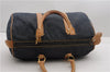 Authentic Christian Dior Boston Hand Bag Denim Canvas Leather Navy Blue CD 4611F