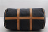 Authentic Christian Dior Boston Hand Bag Denim Canvas Leather Navy Blue CD 4611F