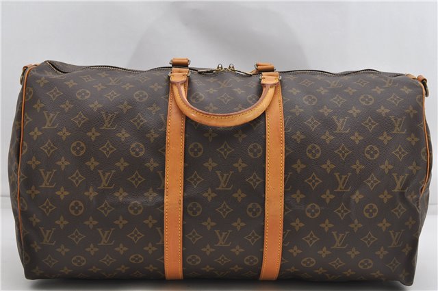 Auth Louis Vuitton Monogram Keepall Bandouliere 55 Boston Bag M41414 LV 4612D