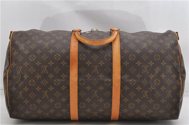 Auth Louis Vuitton Monogram Keepall Bandouliere 55 Boston Bag M41414 LV 4612D