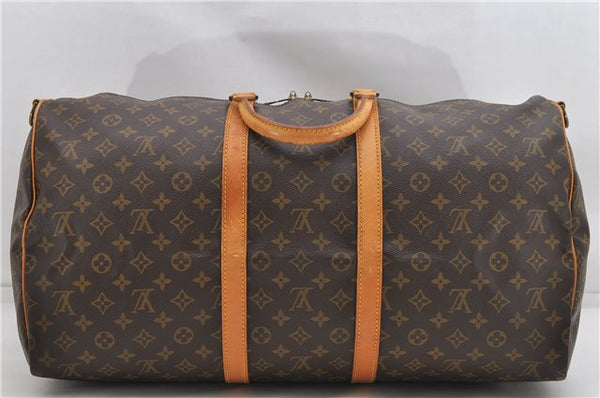 Auth Louis Vuitton Monogram Keepall Bandouliere 55 Boston Bag M41414 LV 4612D