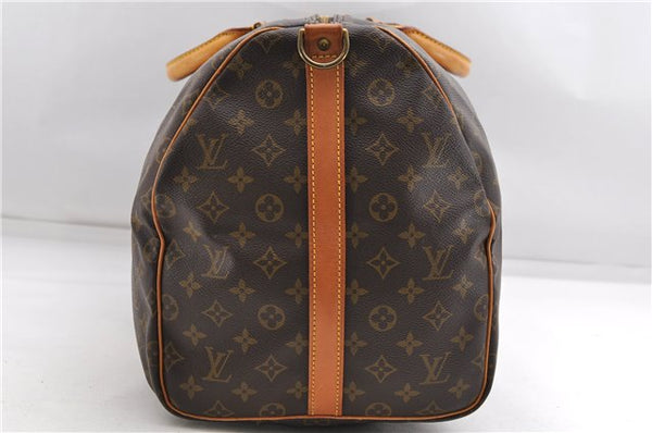 Auth Louis Vuitton Monogram Keepall Bandouliere 55 Boston Bag M41414 LV 4612D