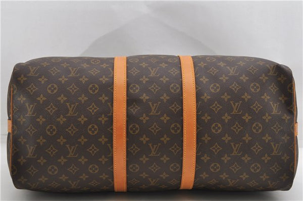 Auth Louis Vuitton Monogram Keepall Bandouliere 55 Boston Bag M41414 LV 4612D