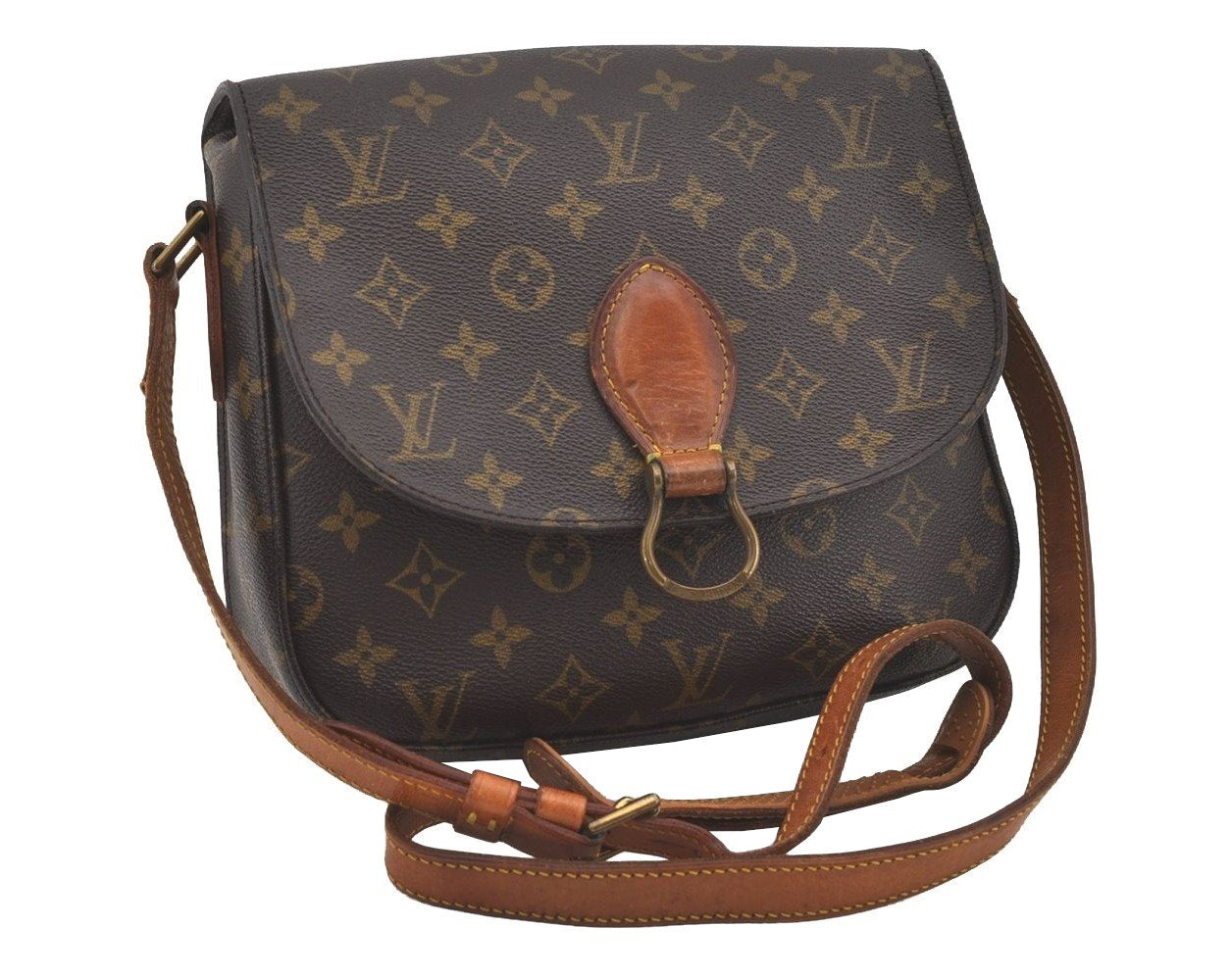 Authentic Louis Vuitton Monogram Saint Cloud GM M51242 Shoulder Cross Bag 4612I