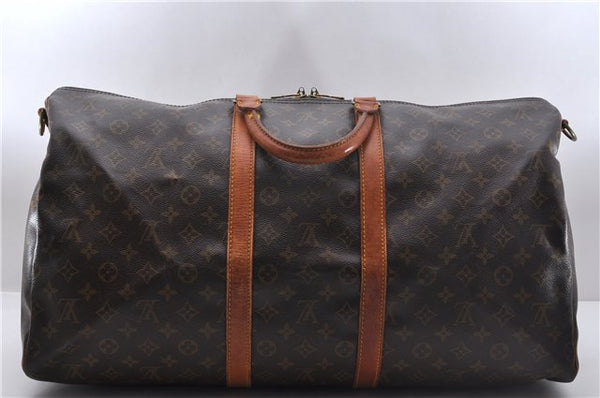 Auth Louis Vuitton Monogram Keepall Bandouliere 55 Boston Bag M41414 LV 4613D