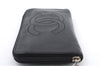 Authentic CHANEL Caviar Skin CoCo Mark Round Zip Long Wallet Purse Black 4614C