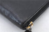 Authentic CHANEL Caviar Skin CoCo Mark Round Zip Long Wallet Purse Black 4614C