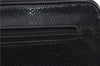 Authentic CHANEL Caviar Skin CoCo Mark Round Zip Long Wallet Purse Black 4614C