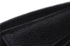 Authentic CHANEL Caviar Skin CoCo Mark Round Zip Long Wallet Purse Black 4614C