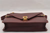 Authentic Cartier Must de Cartier Leather Shoulder Hand Bag Bordeaux Red 4614I