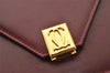 Authentic Cartier Must de Cartier Leather Shoulder Hand Bag Bordeaux Red 4614I