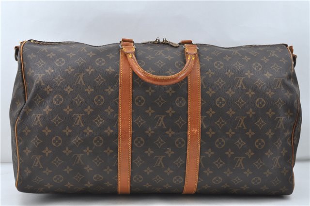 Auth Louis Vuitton Monogram Keepall Bandouliere 55 Boston Bag M41414 LV 4615D