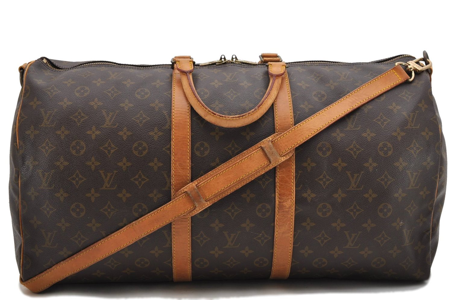 Auth Louis Vuitton Monogram Keepall Bandouliere 55 Boston Bag M41414 LV 4616D